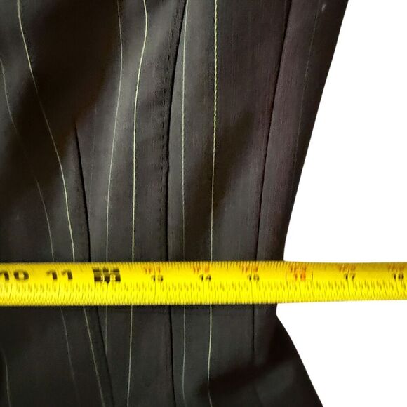 Anne Klein Black Pantsuit With Green & purple Pinstripes Size 6 - Picture 15 of 17